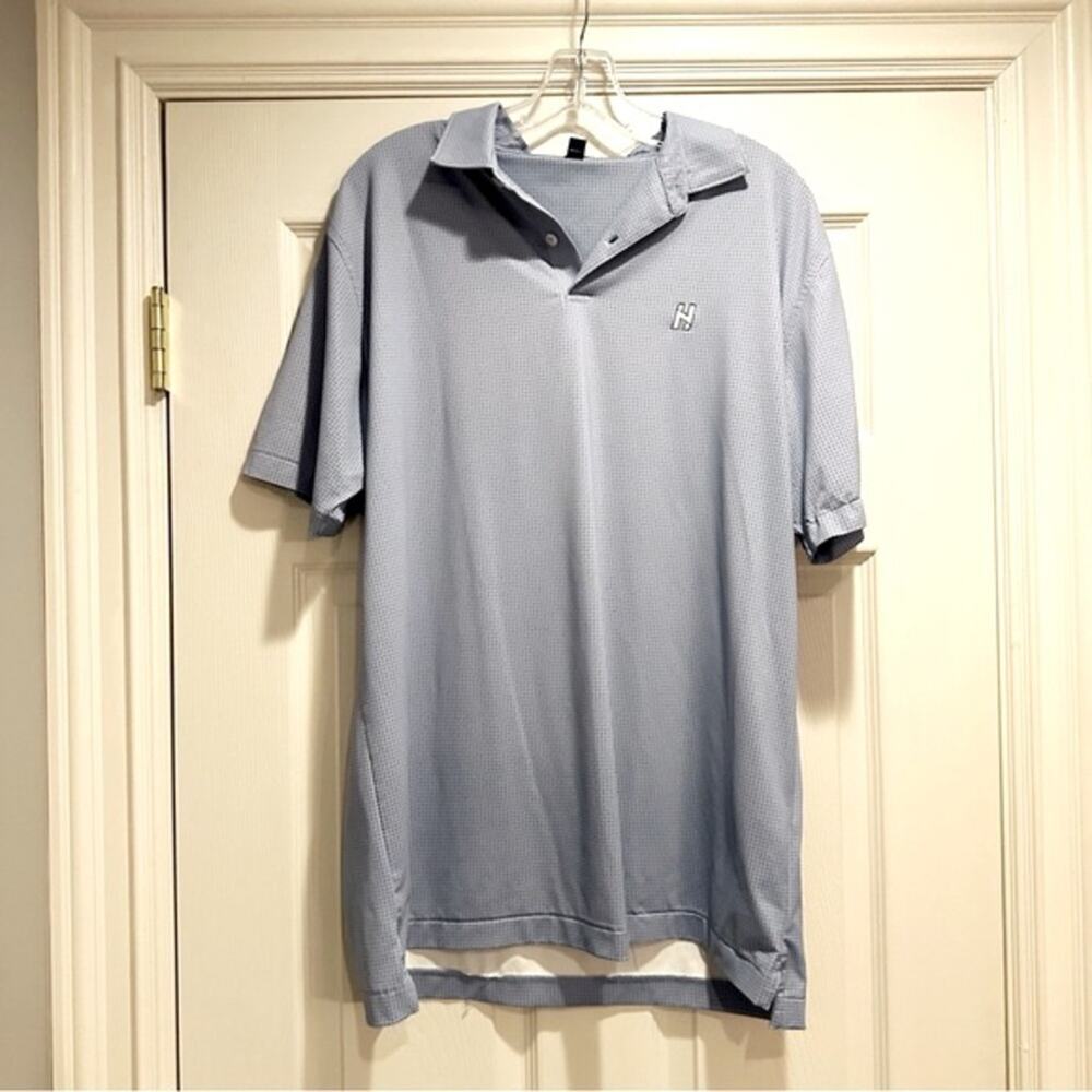 Dunhill Links Golf Polo Blue Stretch Active Activewear Performance LARGE